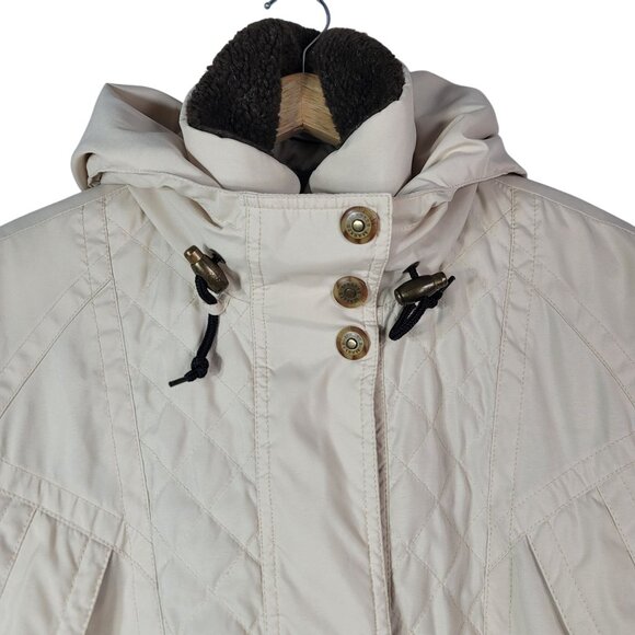 Marker Womens Celtech Coat Tan Size 10 Winter Ski Pocket Zip Hood Drawcord VTG - Picture 4 of 14